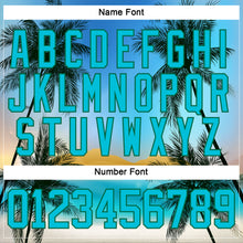 Load image into Gallery viewer, Custom Light Blue Lakes Blue-Kelly Green 3D Pattern Gradient Hawaii Tropical Palm Trees Hockey Lace Neck Jersey
