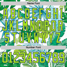 Charger l'image dans la galerie, Custom Neon Yellow Neon Green Dark Purple-White 3D Pattern Hawaii Tropical Palm Trees Hockey Lace Neck Jersey