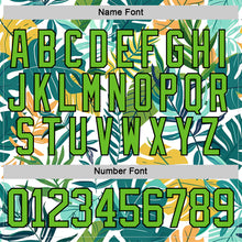 Charger l'image dans la galerie, Custom Yellow Aurora Green Black-White 3D Pattern Hawaii Tropical Palm Trees Hockey Lace Neck Jersey