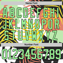 Load image into Gallery viewer, Custom Black Pea Green-White 3D Pattern Hawaii Tropical Palm Trees Hockey Lace Neck Jersey