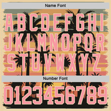 Charger l'image dans la galerie, Custom Medium Pink Cream Yellow-Black 3D Pattern Gradient Hawaii Tropical Palm Trees Hockey Lace Neck Jersey