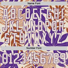 Laden Sie das Bild in den Galerie-Viewer, Custom Purple Cream-Texas Orange 3D Pattern Hawaii Tropical Palm Trees Hockey Lace Neck Jersey