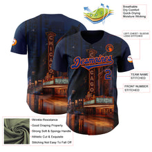 Charger l'image dans la galerie, Custom Blue Royal-Orange Chicago Illinois The Theatre Landmark City Symbol Authentic Baseball Jersey
