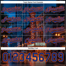 Charger l'image dans la galerie, Custom Blue Royal-Orange Chicago Illinois The Theatre Landmark City Symbol Authentic Baseball Jersey