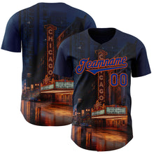 Charger l'image dans la galerie, Custom Blue Royal-Orange Chicago Illinois The Theatre Landmark City Symbol Authentic Baseball Jersey