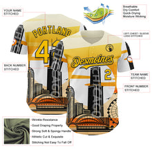Загрузить изображение в средство просмотра галереи, Custom Yellow Black-White Chicago Illinois Cityscape Landmark City Symbol Authentic Baseball Jersey