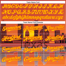 Load image into Gallery viewer, Custom Orange Yellow Dallas Texas Sunset Cityscape Landmark City Symbol Authentic Baseball Jersey