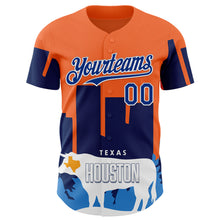 Load image into Gallery viewer, Custom Orange Royal-White Houston Texas Cityscape Landmark City Symbol Authentic Baseball Jersey