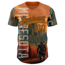 Charger l'image dans la galerie, Custom Texas Orange Olive Minnesota Sunset Cityscape Vikings City Symbol Authentic Baseball Jersey