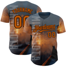 Charger l'image dans la galerie, Custom Gray Texas Orange-Brown Minnesota Sunset Cityscape Vikings City Symbol Authentic Baseball Jersey