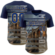 Charger l'image dans la galerie, Custom Blue Royal Gray-Old Gold Minnesota Stone Bridge Landmark City Symbol Authentic Baseball Jersey
