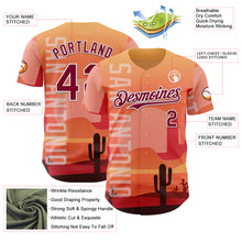 Load image into Gallery viewer, Custom Orange Maroon-White San Antonio Cactus Western Sunset City Symbol Authentic Baseball Jersey