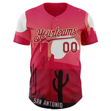 Charger l'image dans la galerie, Custom Pink Cardinal-City Cream San Antonio Cactus Western Sunset City Symbol Authentic Baseball Jersey