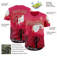Charger l'image dans la galerie, Custom Pink Cardinal-City Cream San Antonio Cactus Western Sunset City Symbol Authentic Baseball Jersey