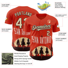 Charger l'image dans la galerie, Custom Red City Cream-Black San Antonio Texas Western Cowboy City Symbol Authentic Baseball Jersey