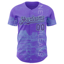 Charger l'image dans la galerie, Custom Purple Ice Blue New Orleans Louisiana Mississippi River Bridge Cityscape City Symbol Authentic Baseball Jersey