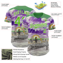 Load image into Gallery viewer, Custom Green Aurora Green Purple Gray-White New Orleans Louisiana Cityscape Landmark City Symbol Authentic Baseball Jersey