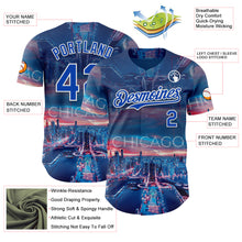 Load image into Gallery viewer, Custom Blue Thunder Blue-White Chicago Illinois Cityscape Skyline City Symbol Authentic Baseball Jersey