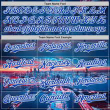 Load image into Gallery viewer, Custom Blue Thunder Blue-White Chicago Illinois Cityscape Skyline City Symbol Authentic Baseball Jersey