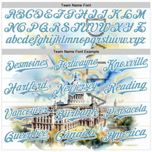 Load image into Gallery viewer, Custom White Shadow Blue Dallas Texas State Capitol Landmark City Symbol Authentic Baseball Jersey