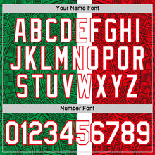 Laden Sie das Bild in den Galerie-Viewer, Custom Kelly Green White-Fire Red Mexico Tribal Performance T-Shirt