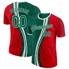 Загрузить изображение в средство просмотра галереи, Custom Kelly Green Fire Red-White Mexico Snake Python Print Performance T-Shirt