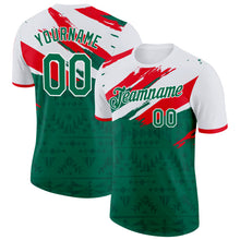 Загрузить изображение в средство просмотра галереи, Custom Kelly Green White-Fire Red Mexico Performance T-Shirt