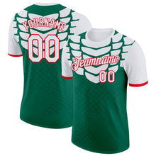 Загрузить изображение в средство просмотра галереи, Custom Kelly Green White-Fire Red Mexico Snake Python Print Performance T-Shirt