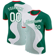 Charger l'image dans la galerie, Custom White Kelly Green-Fire Red Mexico Performance T-Shirt