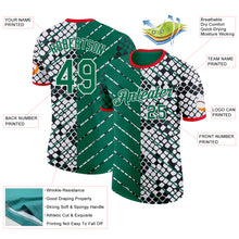 Charger l'image dans la galerie, Custom White Kelly Green Fire Red-Black Mexico Snake Python Print Performance T-Shirt