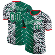 Charger l'image dans la galerie, Custom White Kelly Green Fire Red-Black Mexico Snake Python Print Performance T-Shirt