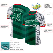 Загрузить изображение в средство просмотра галереи, Custom Kelly Green White Fire Red-Gray Mexico Snake Python Print Performance T-Shirt