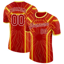 Load image into Gallery viewer, Custom Red White-Yellow North Macedonia Performance T-Shirt