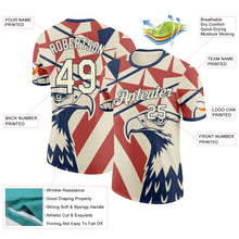 Charger l'image dans la galerie, Custom Cream Red-Blue USA Flag Eagle And Star Performance T-Shirt