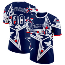 Charger l'image dans la galerie, Custom Navy Red-White USA Star Performance T-Shirt