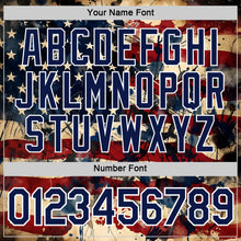 Laden Sie das Bild in den Galerie-Viewer, Custom Cream Navy Red-White USA Flag Splash Performance T-Shirt