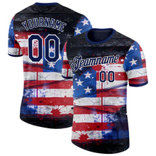 Charger l'image dans la galerie, Custom Red Navy Blue Black-White USA Flag Splash Performance T-Shirt