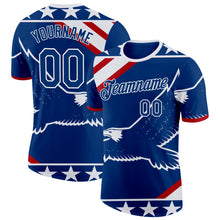 Загрузить изображение в средство просмотра галереи, Custom US Navy Blue Red-White American Eagle And Star Performance T-Shirt