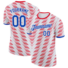Laden Sie das Bild in den Galerie-Viewer, Custom White Thunder Blue-Red Paraguay Geometric Shape Performance T-Shirt