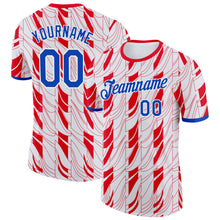 Laden Sie das Bild in den Galerie-Viewer, Custom White Thunder Blue-Red Paraguay Abstract Geometric Shape Performance T-Shirt