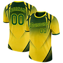 Load image into Gallery viewer, Custom Yellow Green Light Yellow-Black Australian Performance T-Shirt