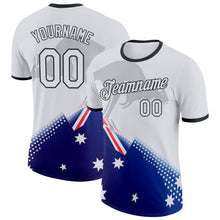 Загрузить изображение в средство просмотра галереи, Custom White Blue Black-Red Australian Flag Kangaroo Performance T-Shirt