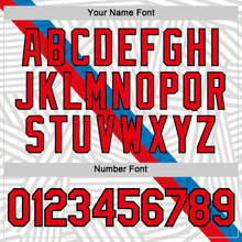 Load image into Gallery viewer, Custom White Fire Red Gray Blue-Black Netherlands Line Performance T-Shirt