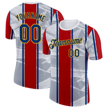 Laden Sie das Bild in den Galerie-Viewer, Custom White US Navy Blue Gray Red-Gold Netherlands Line Performance T-Shirt