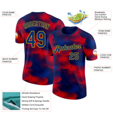 Загрузить изображение в средство просмотра галереи, Custom Navy US Navy Blue Red-Gold Netherlands Abstract Pattern Performance T-Shirt