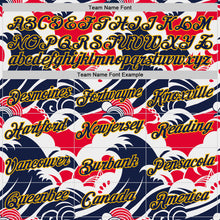 Laden Sie das Bild in den Galerie-Viewer, Custom White Navy Red-Gold Netherlands Waves Performance T-Shirt