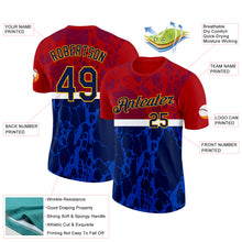 Laden Sie das Bild in den Galerie-Viewer, Custom Red Navy Blue Black Gold-White Netherlands Splash Performance T-Shirt
