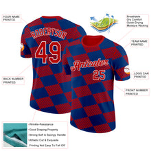 Laden Sie das Bild in den Galerie-Viewer, Custom Red Blue-White Netherlands Line And Geometric Shapes Performance T-Shirt