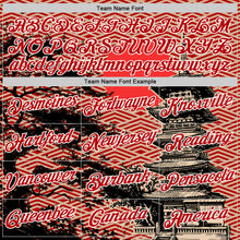 Laden Sie das Bild in den Galerie-Viewer, Custom Red Cream Black-White Japan Pagoda Performance T-Shirt