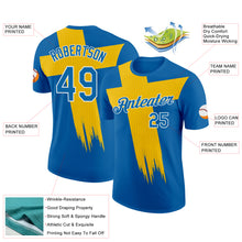 Load image into Gallery viewer, Custom Blue Yellow-White Sweden Dot Performance T-Shirt